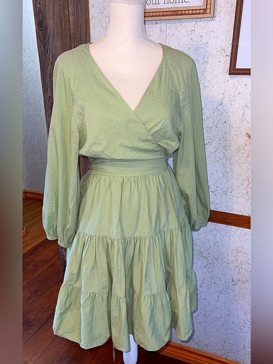 Gianni Bini Dresses & Skirts - Gianni Bini Sage Green Wrap Tiered Maxi Dress XL